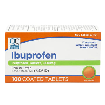 Quality Choice Ibuprofen Tablets, 200 mg, Pain Reliever and Fever Reducer for Arthritis, Toothache, Back Pain, Headache, Body Aches, and More 100 Count of Coated Tablets Quality Choice Au supplements
