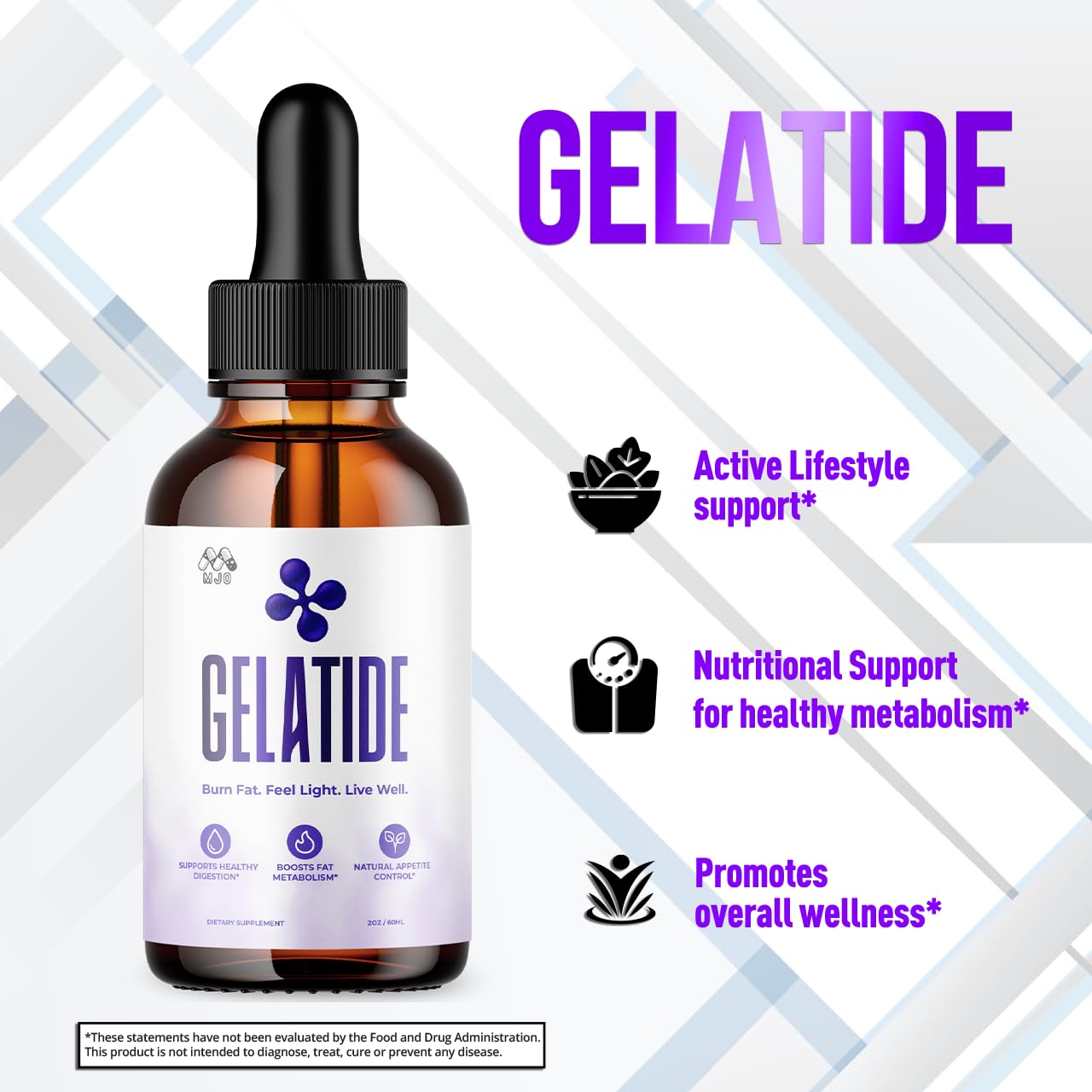(2 Pack) Gelatide Drops, Official Gelatide Health Support Formula with All Natural Ingredients, Advanced Active Lifestyle Support Supplement Max Strength Vitamin Formula for Women & Men (60 Servings) MJO Au supplements