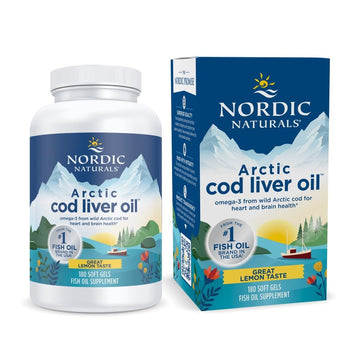 Nordic Naturals Arctic Cod Liver Oil, Lemon - 180 Soft Gels - 750 mg Total Omega-3s with EPA & DHA - Heart & Brain Health, Healthy Immunity, Overall Wellness - Non-GMO - 60 Servings Nordic Naturals Au supplements