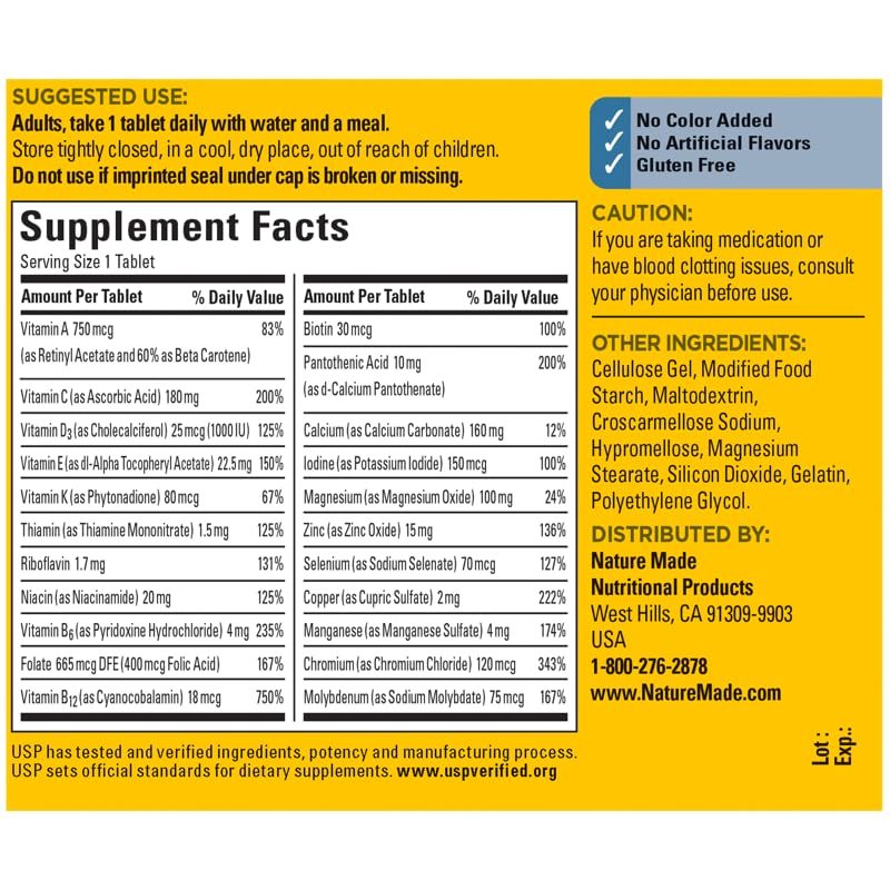 Nature Made Multivitamin For Him with No Iron, Mens Multivitamins for Daily Nutritional Support, Multivitamin for Men Nature Made Au supplements