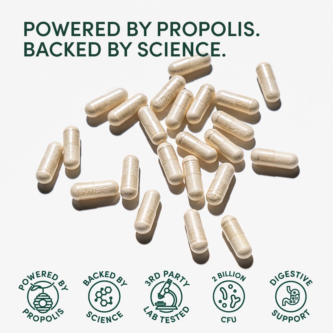 Beekeeper's Naturals Complete Gut Health, 3-in-1 Prebiotic, Postbiotic, Probiotics for Digestive Health & Bloating Relief for Women & Men, Propolis Powered, Gluten-Free Vegan Capsules, 28ct Beekeeper's Naturals Au supplements