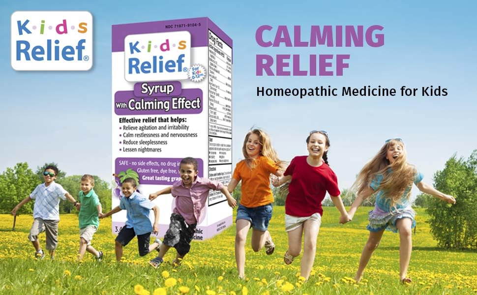 Kids Relief Syrup with Calming Effect, for Kids 0-12 Yrs, Grape Flavor, Gluten and Dye Free, No Added Sugar, 3.4 oz Kids Relief Au supplements