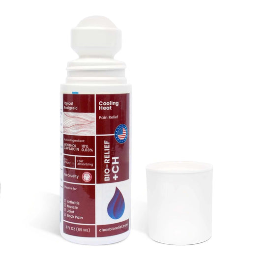 BIO-RELIEF +CH Pain Relief Roll On w 10% Methanol | Highly Effective, Cool & Topical Pain Relief Extra Strength for Arthritis,Muscle,Joint & Back | Easy Roll On Maximum Strength, Made in USA Scientific Solutions GlobalAU supplements