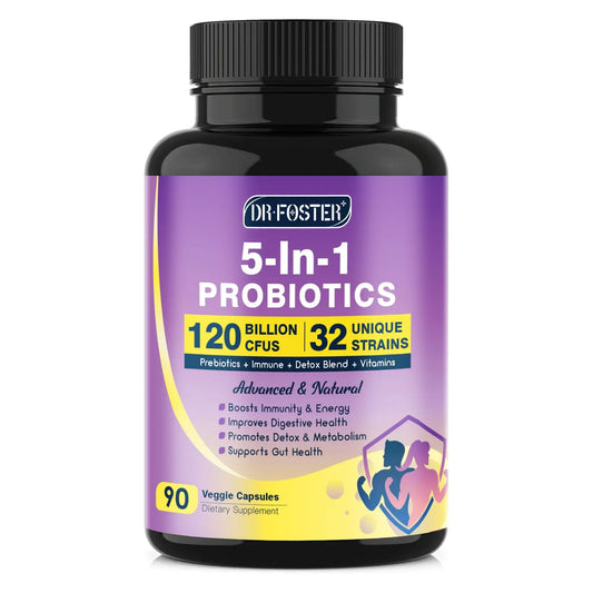 Probiotics for Women & Men Digestive Health，120 Billion CFUs, Prebiotics and Probiotics for Gut Health, D3, Zinc & Immune Support Herbs, Detox Cleanse, 45 Day - 3 Month Supply DRFOSTERAU supplements