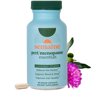 Semaine Peri/Menopause Essentials, 60 Ct. - Fuller Hair, No More Hot Flashes, Hormone Balance, Better Sleep & More - Clinically-Studied, Non-Hormonal Formula Semaine Au supplements