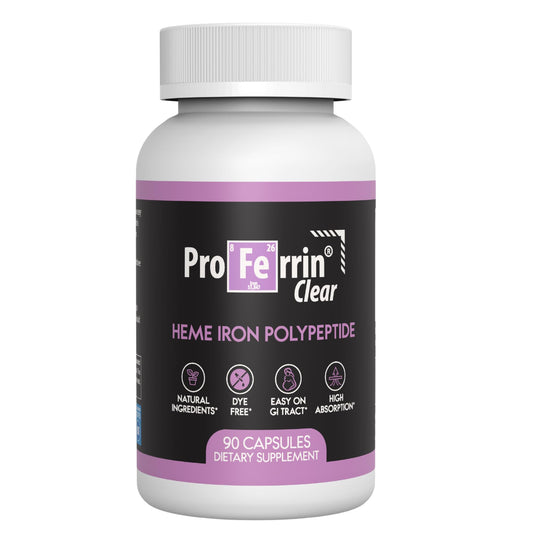 Proferrin Clear Heme Iron Supplement, 90 Capsules- Superior Absorption, Easy on The Gut, Natural, Made in The US ProferrinUS supplements