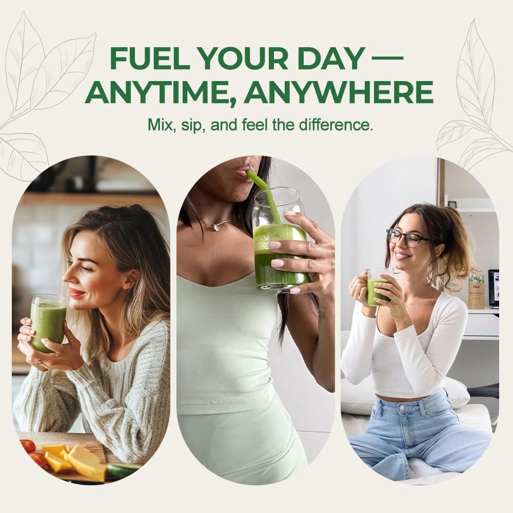 Hellomush Super Greens Powder Superfood, Daily Green Powder Supplement with Probiotics Drink Mix for Men & Women, Blend of Greens, Mushrooms, Vitamins, Probiotics and Cellular Nutrients Hellomush Au supplements