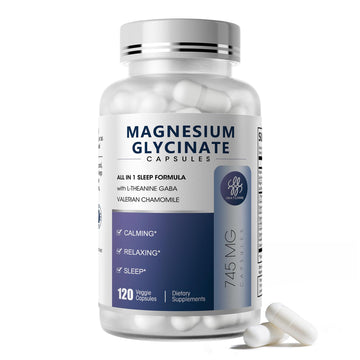 iMATCHME Magnesium Glycinate 850mg Capsules with L-Theanine, Chamomile & GABA for Sleep, Calmness, Muscle, Bone Health & Immune Support, Magnesium for Women and Men, Vegan, High-Absorption, 120 Count iMATCHME Au supplements
