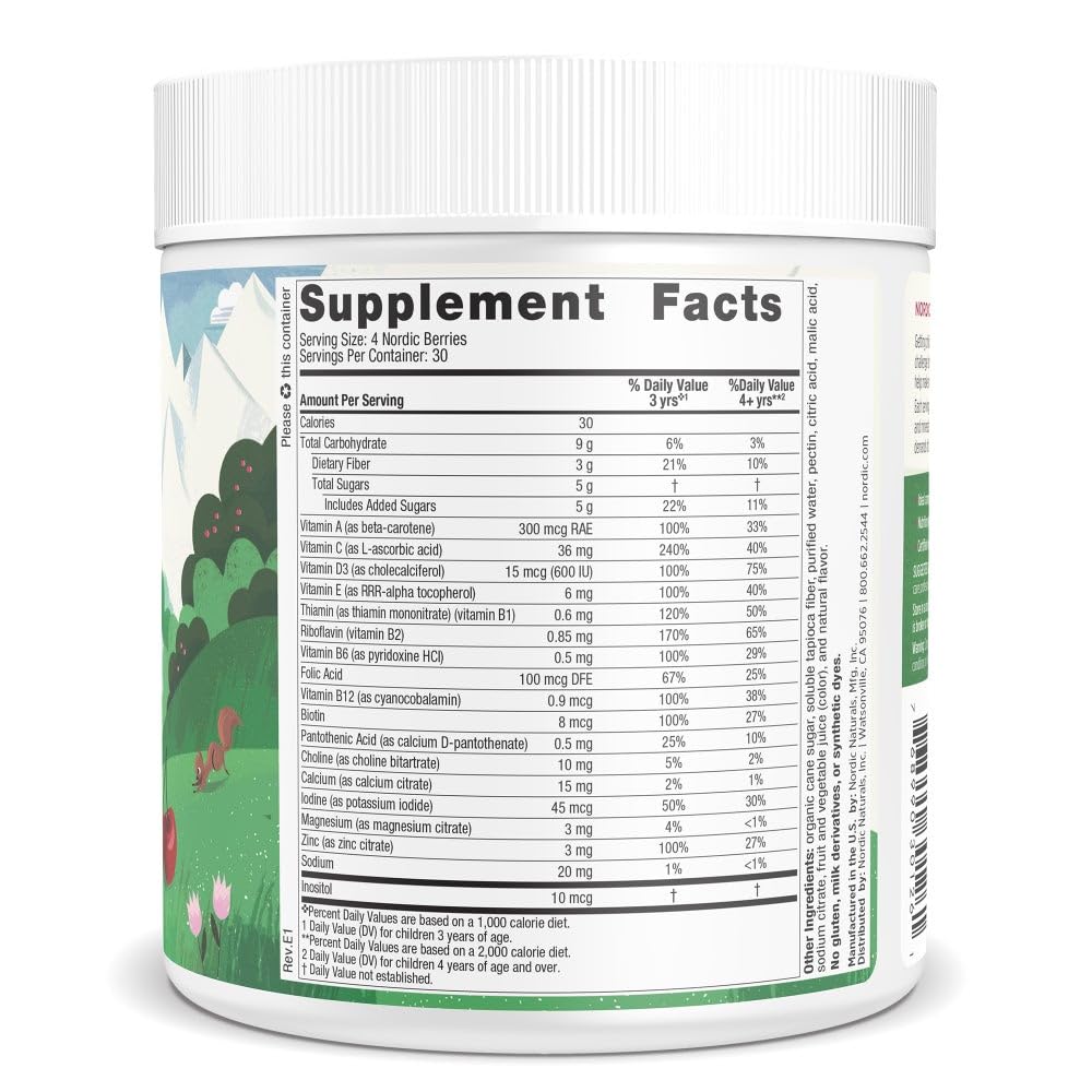 Nordic Naturals Nordic Berries, Cherry Berry - 120 Gummy Berries - Great-Tasting Multivitamin for Ages 2+ - Growth, Development, Optimal Wellness - Non-GMO, Vegetarian - 30 Servings Nordic Naturals Au supplements