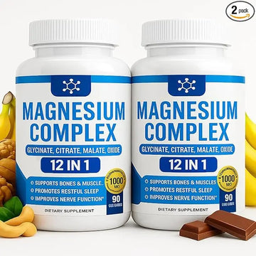 Nutrapure Magnesium Complex 7 Elemental Supplement - Magnesio Complex 1000mg Forms Including Glycinate, Citrate, Malate, Taurate Chelated | Energy Support | Vegan Non-GMO, 90 Capsules (2) WSJAWH Au supplements