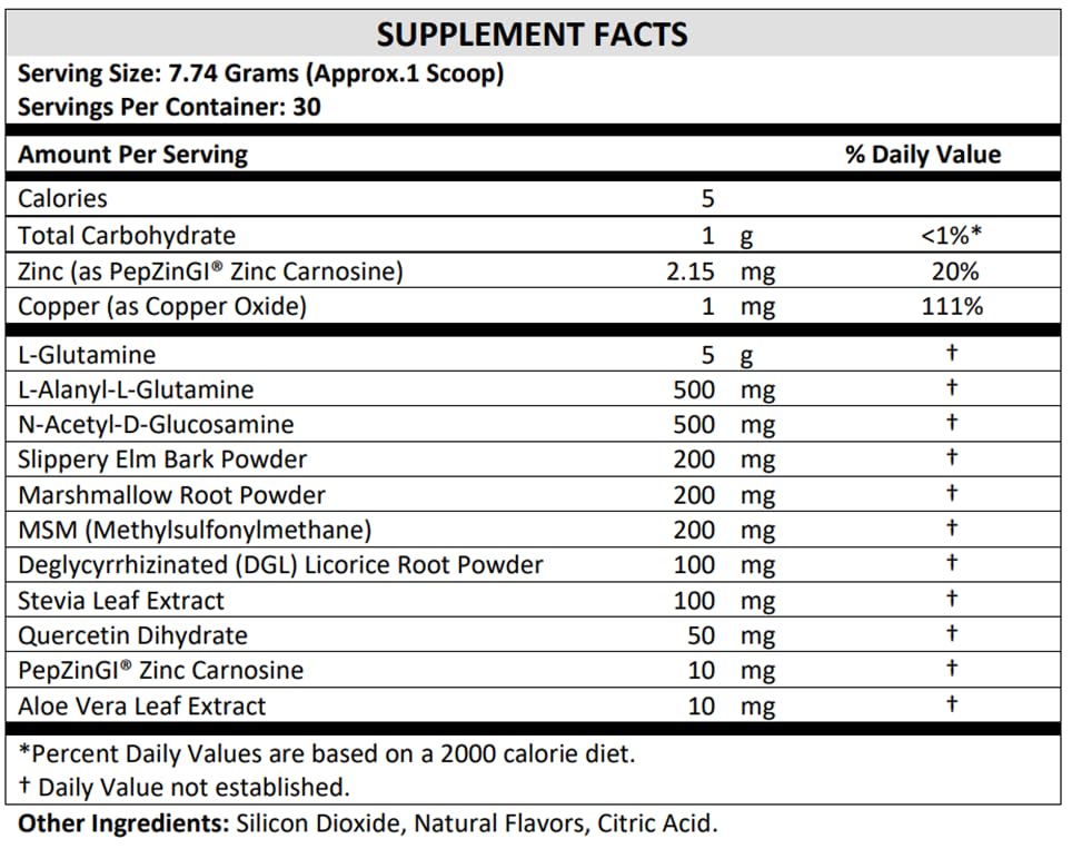 TERRA ORIGIN Healthy Gut Powder (Honey Lemon) | 30-Servings with L-Glutamine TERRA ORIGIN Au supplements