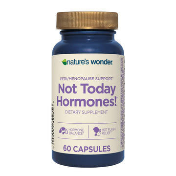Nature's Wonder Not Today Hormones Perimenopause and Menopause Support Supplement for Women with Estro-G100, Supports Hot Flashes and Night Sweats 60 Vegetarian Capsules, 60 Day Supply Nature's Wonder Au supplements