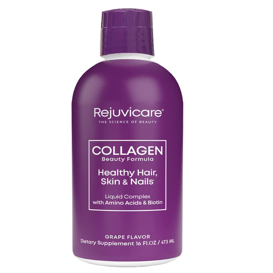 Rejuvicare Liquid Collagen Beauty Formula with Amino Acids, Protein and Biotin, Delicious Grape Flavor, Purple 16 oz ,32 servings RejuvicareUS supplements