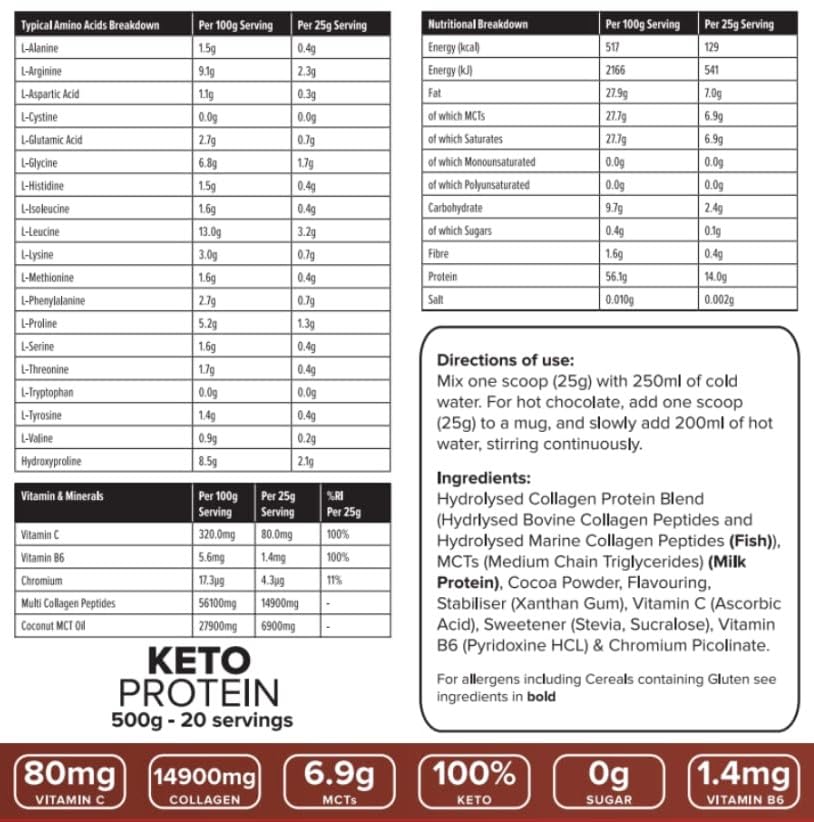 K-GEN™ Keto Collagen Protein Powder Natural Multi Collagen Chocolate Blend, Coconut MCT Vitamin C+B6 K GEN ketogenic enhancement Au supplements