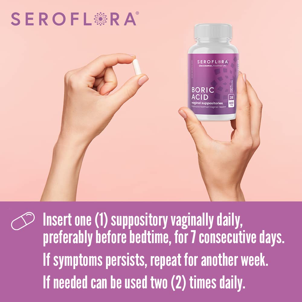 Seroflora Boric Acid Vaginal Suppositories - Promotes Vaginal pH Balance and Odor Control Seroflora Au supplements