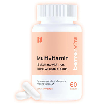 Bettervits Multivitamin for Women & Men | Womens Daily Multivitamin with 13 Essential Vitamins Iron, Iodine, Calcium and Biotin B BETTERVITS Au supplements