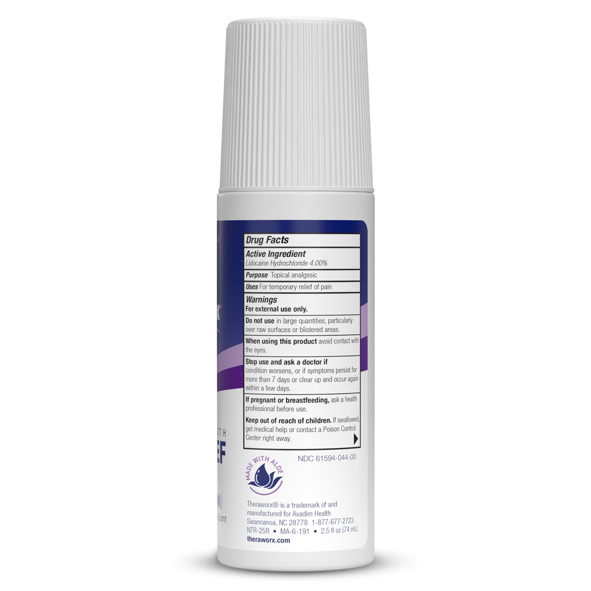 Theraworx Nighttime Maximum Strength Pain Relief Roll-on with Lidocaine – 2.5 oz - 2 Count Theraworx Au supplements