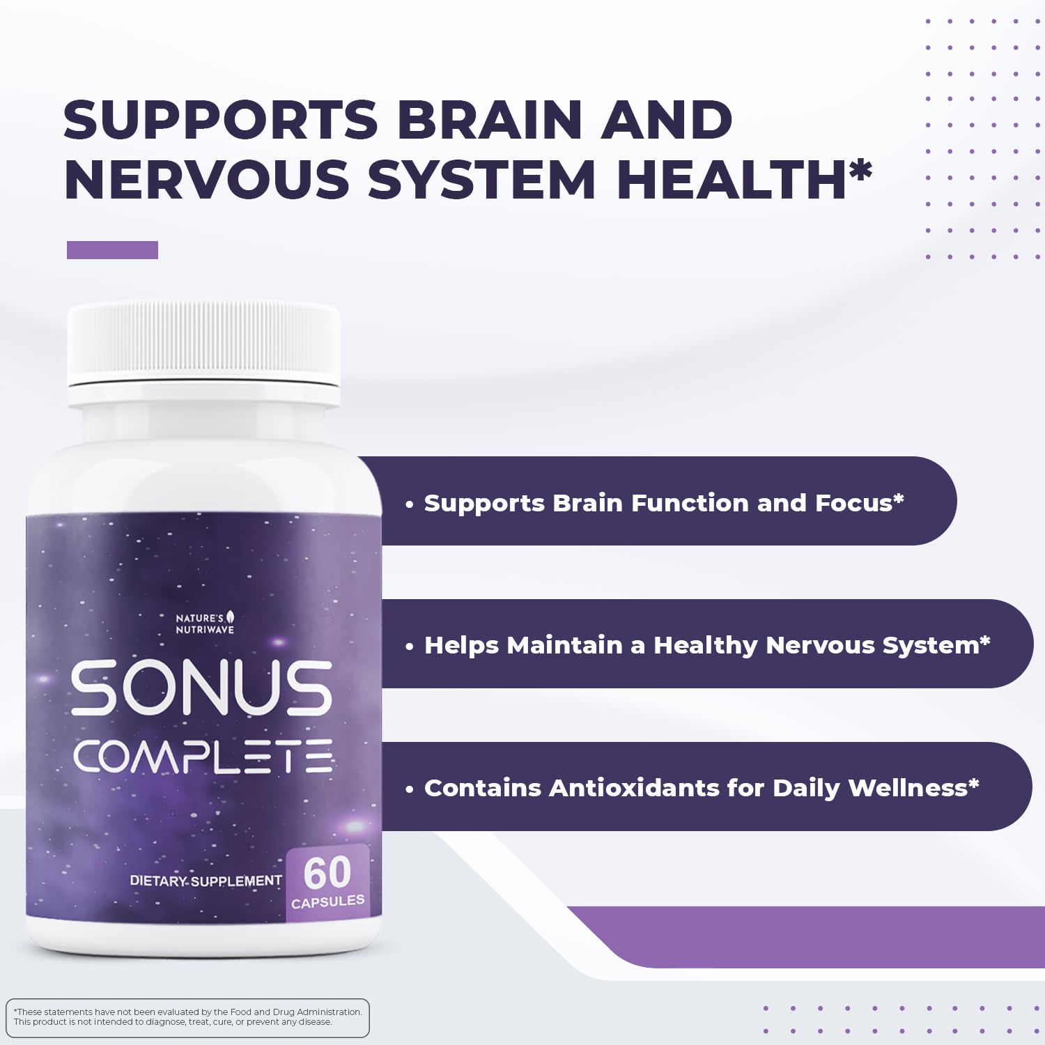 Nature’s NutriWave Sonus Complete – Natural Daily Formula with Vitamin C, B6, B12 & Folic Acid – Non-GMO, Easy to Use, GMP Certified – 60 Capsules, 1 Month Supply Nature’s NutriWave Au supplements