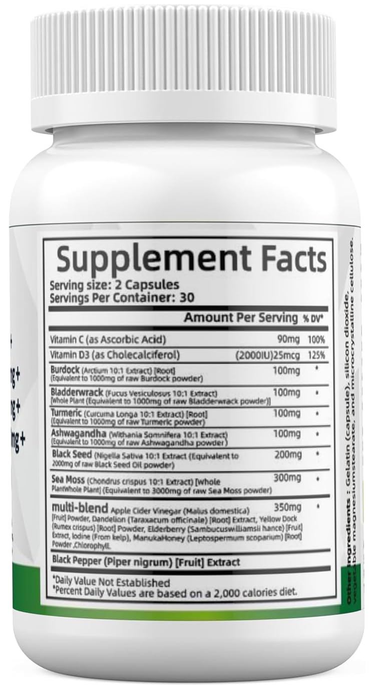 ALODI Super Seaweed Blend Supplement - Contains KSM-66 Ashwagandha, Black Seed Oil, Burdock Root, Kelp, Supports Digestion, Sleep, and Immune Health ALODI Au supplements