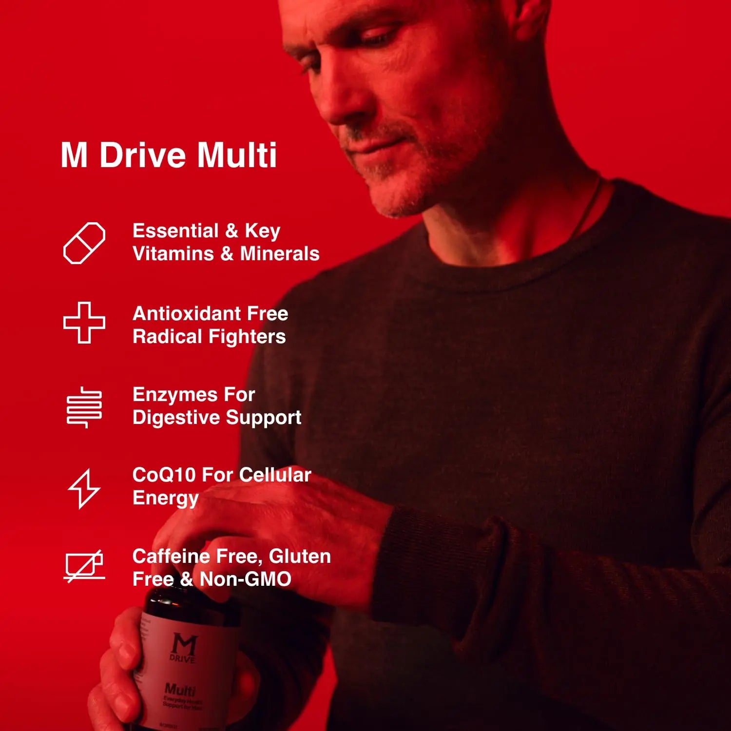 Mdrive Elite Multi - Natural Energy, Strength, Stress Relief, Lean Muscle, Immune Health Support from Zinc, Selenium, Manganese & Vitamin D, Enzymes for Digestive Support Mdrive Au supplements