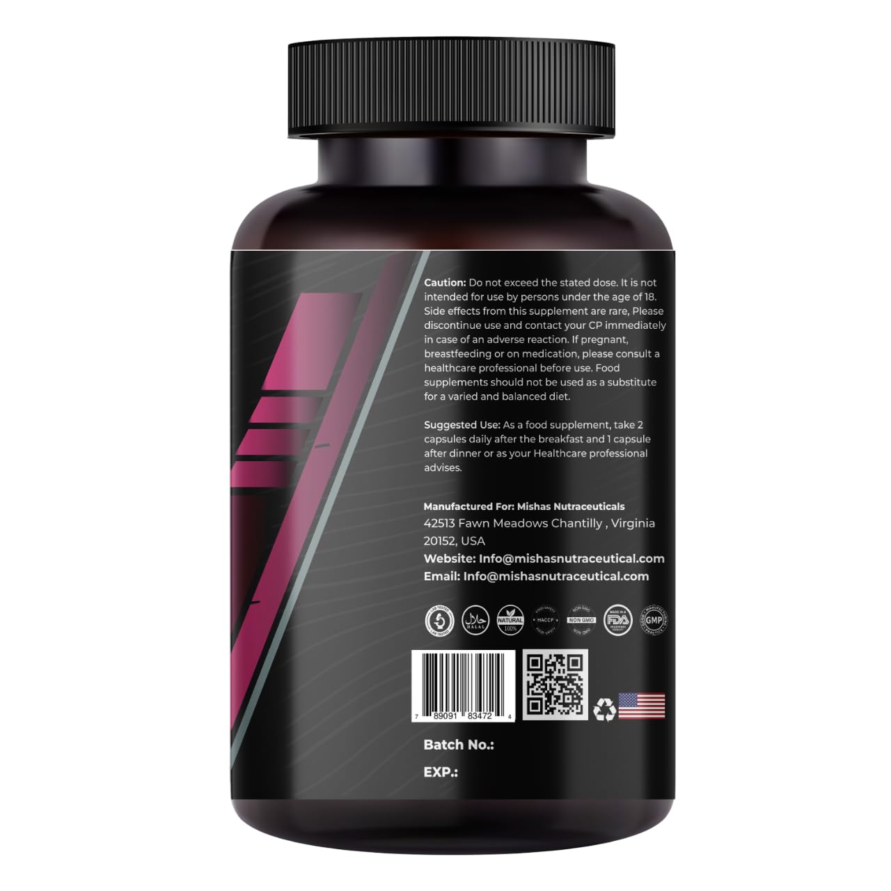 Mishas Nutraceuticals L-Tyrosine with Maca Root, Ashwagandha & Vitamins Complex – Energy, Mental Focus, Stress Relief & Immunity Support – 60 Capsules (30 Servings) Mishas Au supplements
