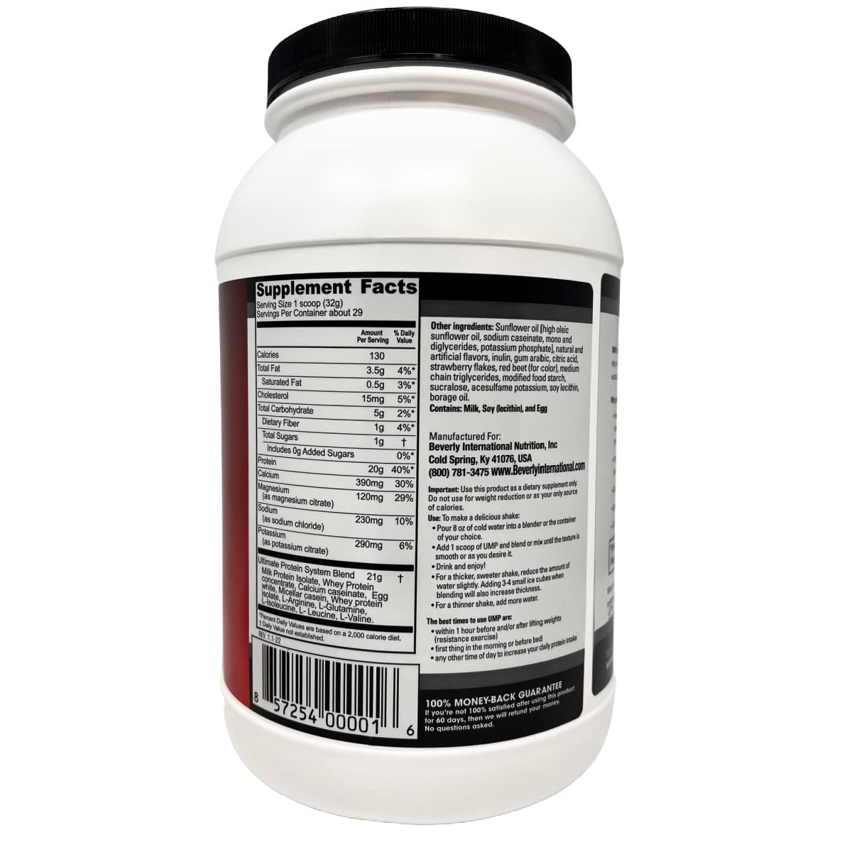 Beverly International UMP Protein Powder, Strawberry. Unique Whey-Casein Ratio Beverly International Au supplements