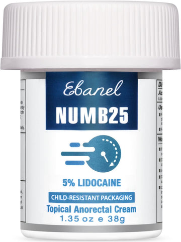 Ebanel 5% Lidocaine Numbing Cream, Pain Relief Burn Itch Numb Cream, Maximum Strength Numb25 Topical Anesthetic with Allantoin, Vitamin E for Local and Anorectal Uses, Hemorrhoid Treatment, 1.35 Oz Aus Healthcare Au supplements