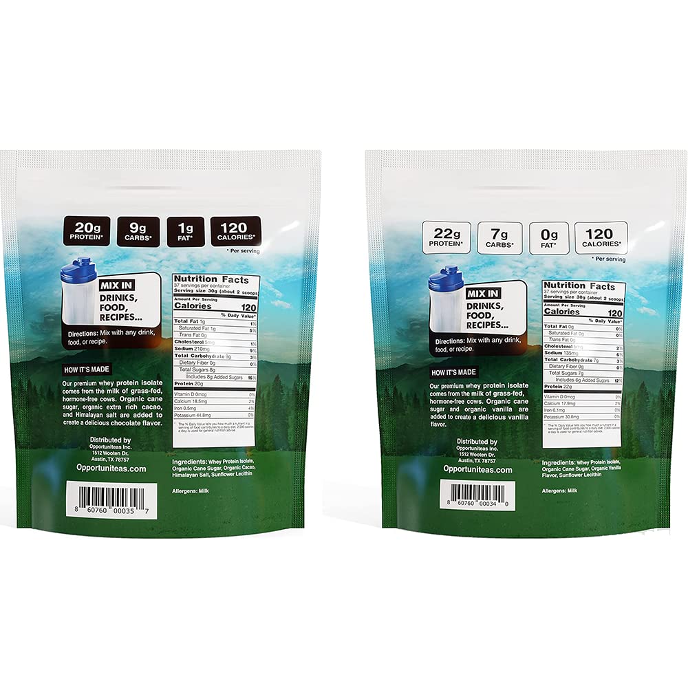 Opportuniteas Chocolate & Vanilla Whey Protein Powder Bundle - Grass Fed Whey Isolate Opportuniteas Au supplements