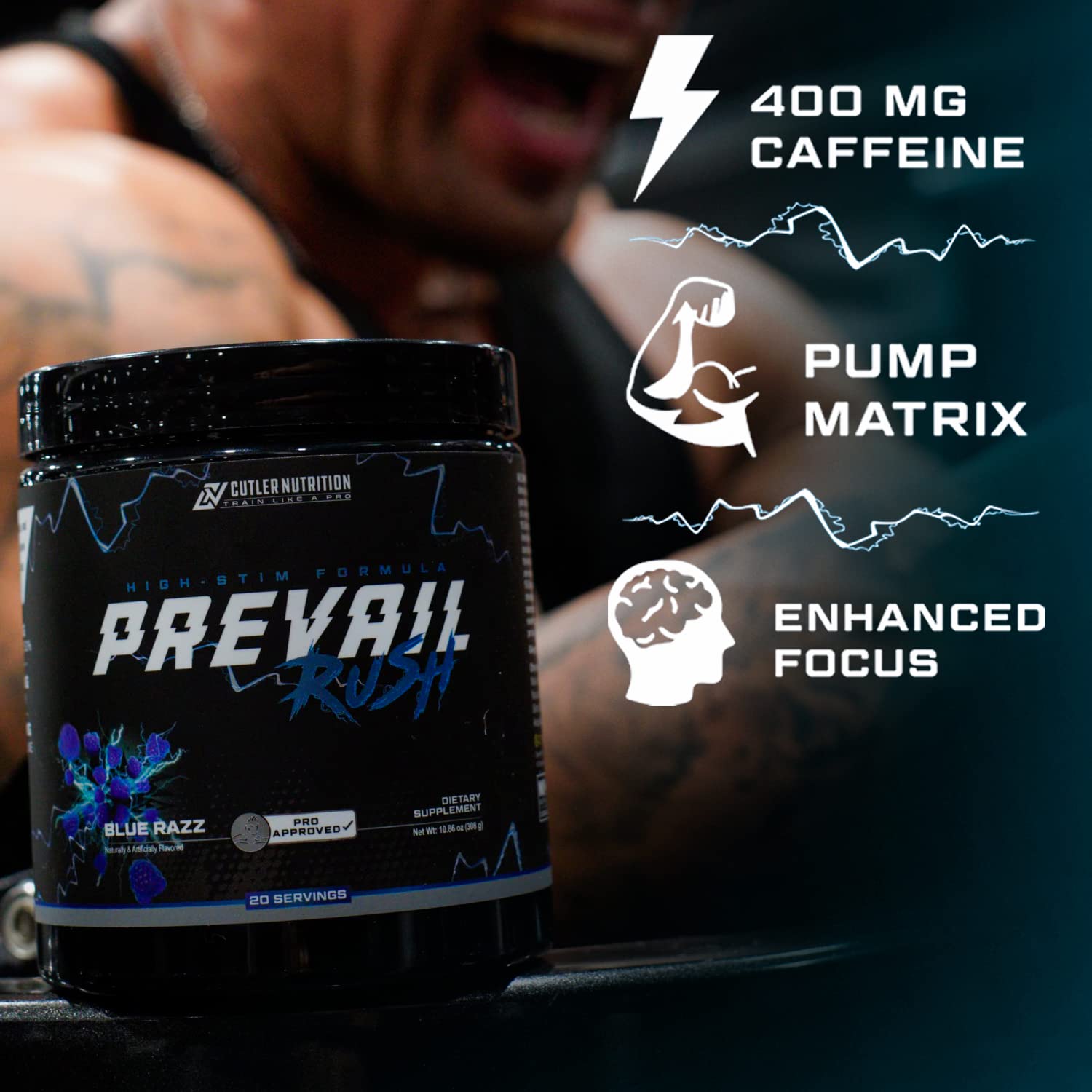 Cutler Nutrition High Stim Pre Workout Powder Prevail Rush Preworkout for Men & Women Cutler Nutrition Au supplements