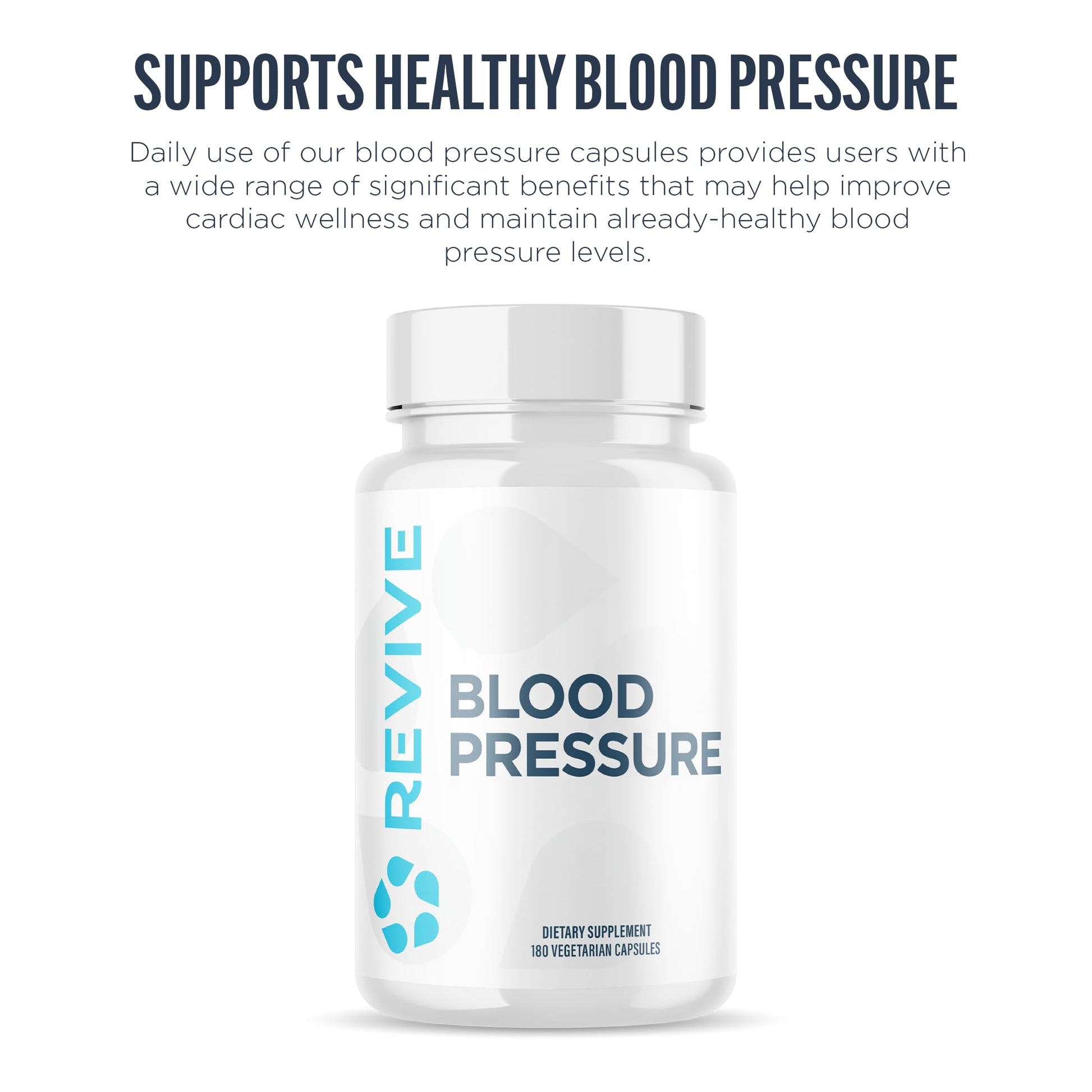 Revive MD Blood Pressure Support Supplement - Supports Heart and Circulatory Health, Energy & Daily Wellness - Magnesium, Potassium, Folic Acid & Garlic Formula (180 Vegetarian Capsules, 60 Servings) Revive Au supplements