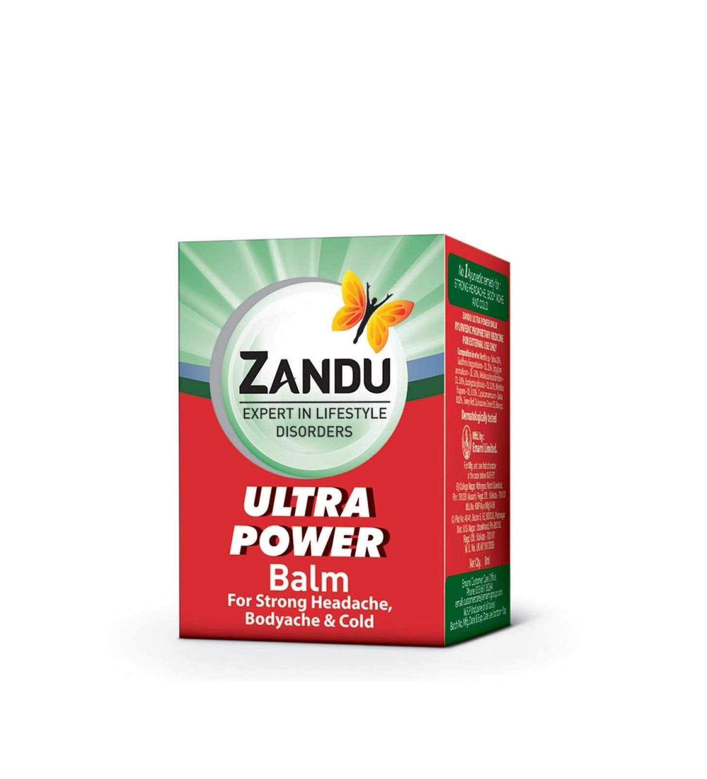 4 x Zandu Balm Ultra Power Balm Multipurpose Solution for Strong Headache Body Ache and Cold 8ml Zandu Au supplements