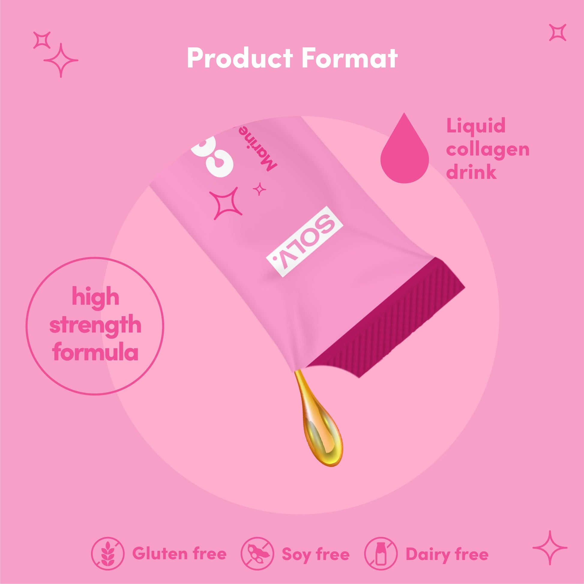 Solv Liquid 8000mg Marine Collagen Peptide Beauty Supplement Gel 14x15ml Sachets High Strength Great Tasting VIT C Biotin SOLV Au supplements