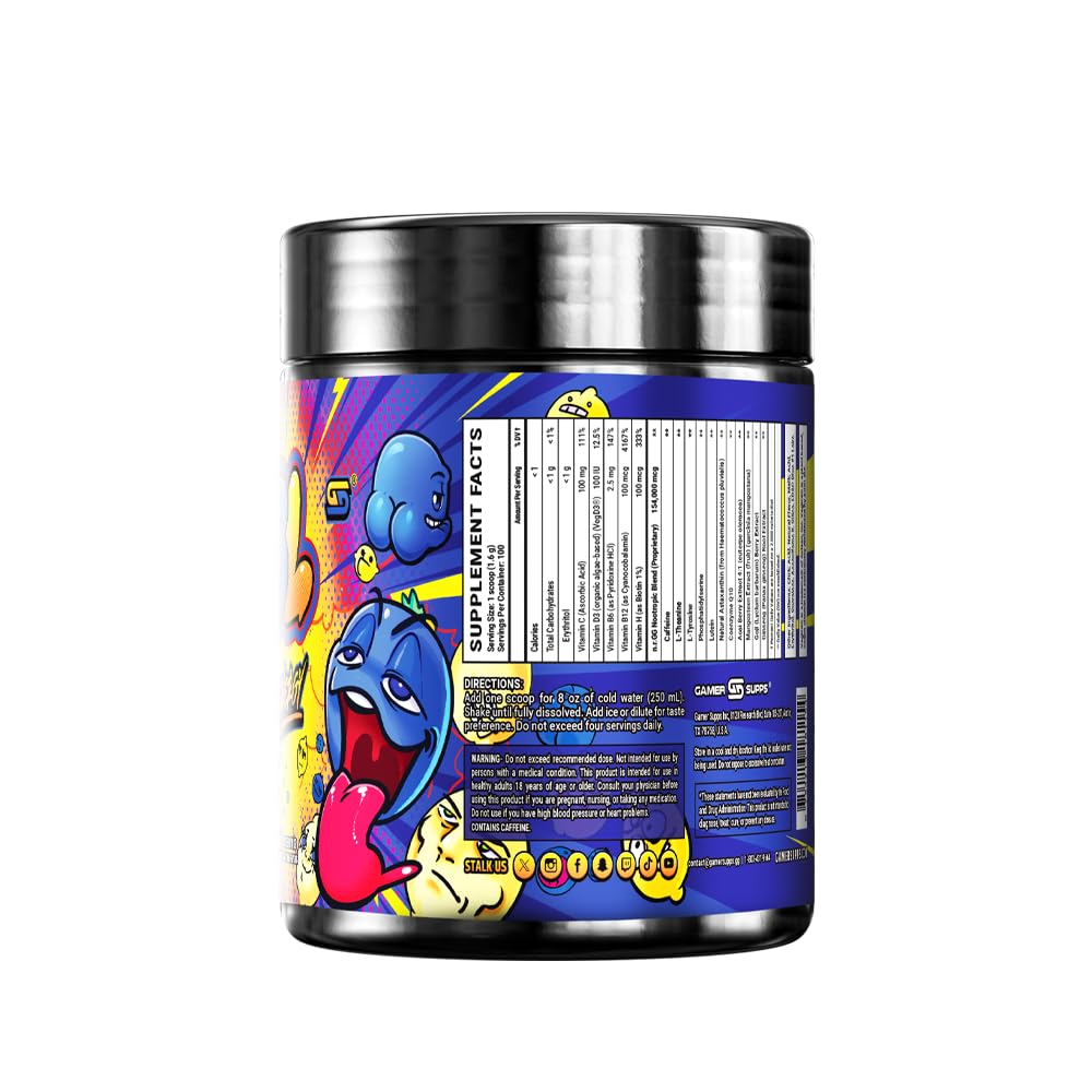 Gamer Supps GG Energy - BBL by Clooless (100 Servings) - Keto Friendly Gaming Energy and Nootropic Blend, Sugar Free + Organic Caffeine + Vitamins + Immune Support, Powder Drink Gamer Supps Au supplements