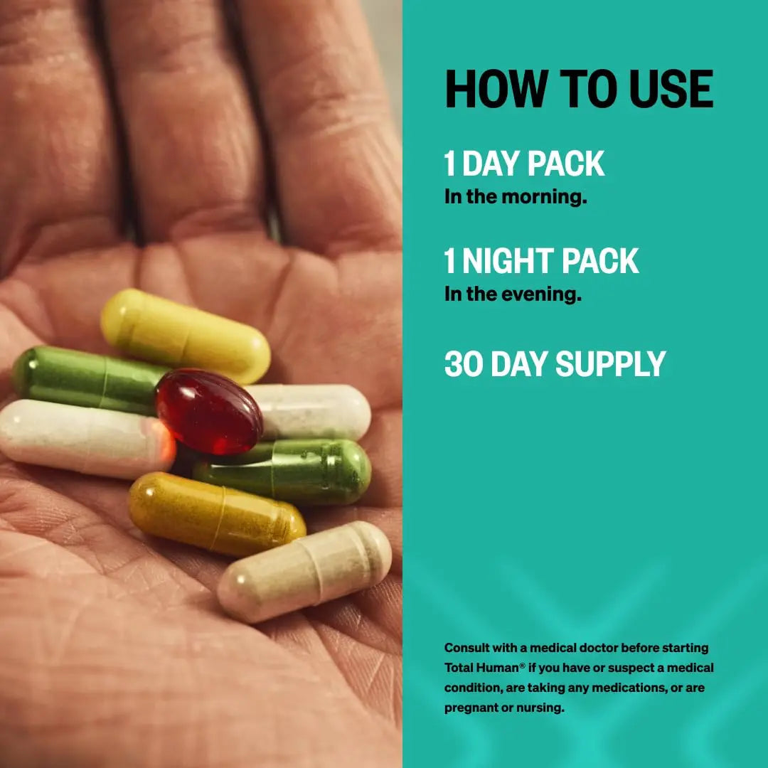 ONNIT Total Wellness & Performance Bundle: Total Human Multivitamin Packs (30-Day Supply) + Creatine Monohydrate Powder (30 Servings) ONNIT Au supplements