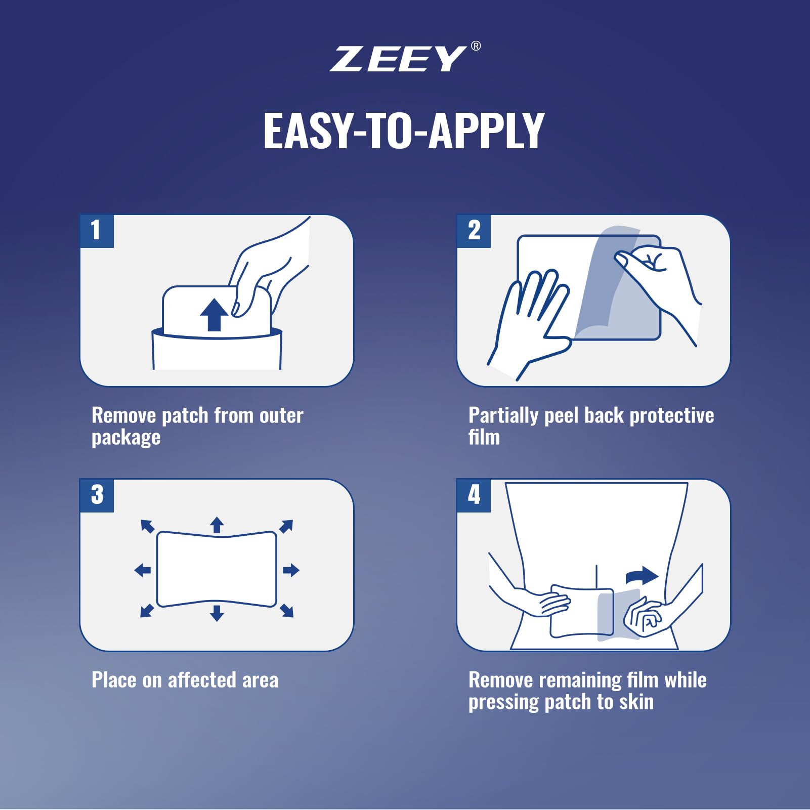 ZEEY 5% Menthol Overnight Pain Relief Patches, French Lavender Oil Pain Patch for Back, Knee, Neck, Shoulders, Joints, Muscle Soreness, Fast Acting, Topical Analgesic, Gel Patch, 3.94" x 2.76", 5Ct ZEEY Au supplements