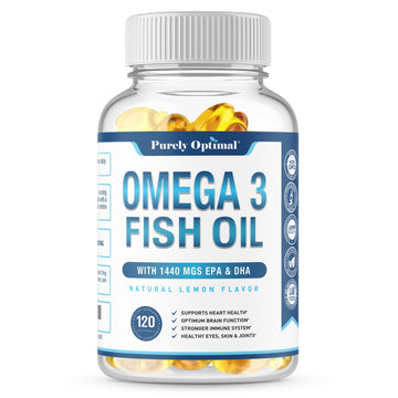 Premium Omega 3 Fish Oil Supplement 2400mg - Burpless Fish Oil Omega3 Softgels Purely Optimal Au supplements