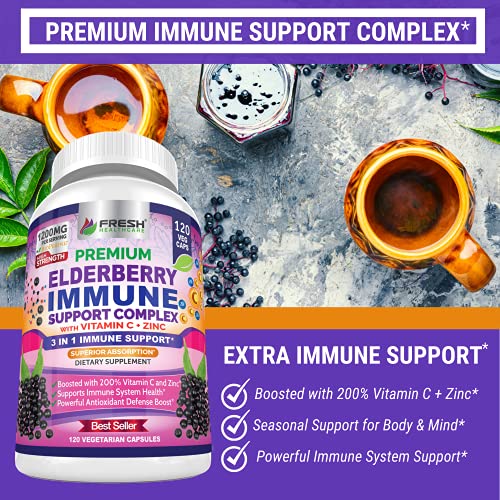 FRESH HEALTHCARE Elderberry Capsules - High Potency Black Elderberry with Zinc FRESH HEALTHCARE Au supplements