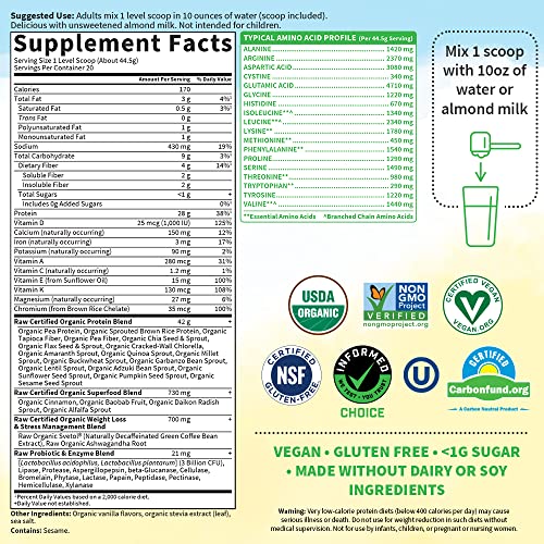 Garden of Life Raw Organic Fit Vegan Protein Powder Original, 28g Plant Based Protein Garden of Life Au supplements