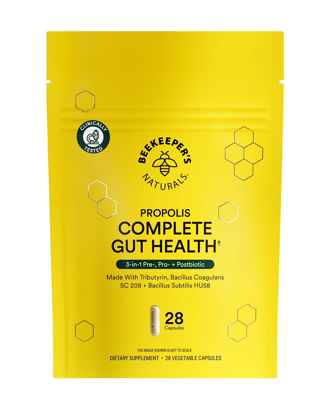 Beekeeper's Naturals Complete Gut Health, 3-in-1 Prebiotic, Postbiotic, Probiotics for Digestive Health & Bloating Relief for Women & Men, Propolis Powered, Gluten-Free Vegan Capsules, 28ct Beekeeper's Naturals Au supplements