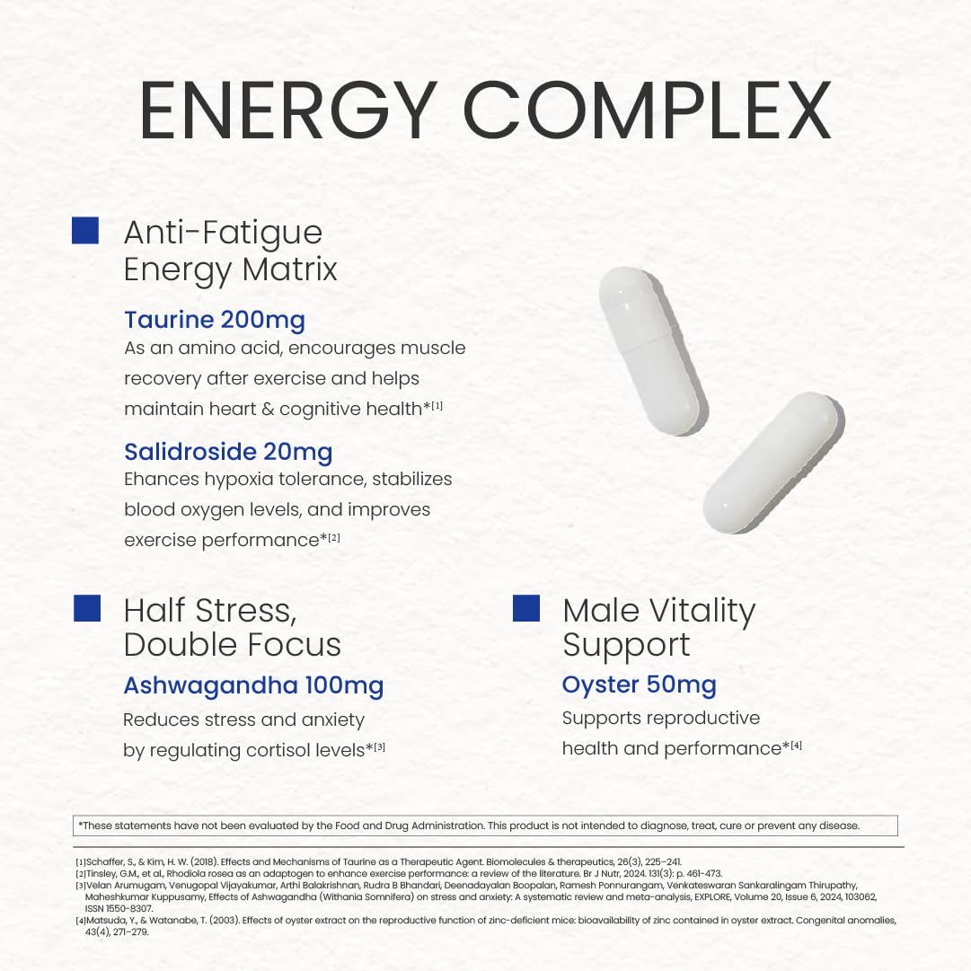 NEUMINA Men's Energy & Immune Complex, Energy Production, Fatigue Relief, Stress Support, Immune Health, Non-GMO, Made in USA, 90 Servings NEUMINA Au supplements