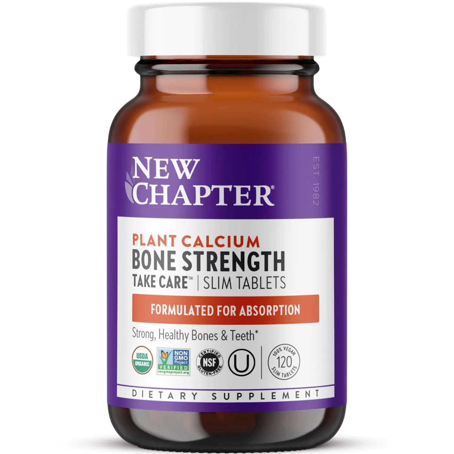 New Chapter Calcium Supplement - Bone Strength Plant-Based USDA Organic Calcium with Magnesium, Vitamin D3+K2 New Chapter Au supplements