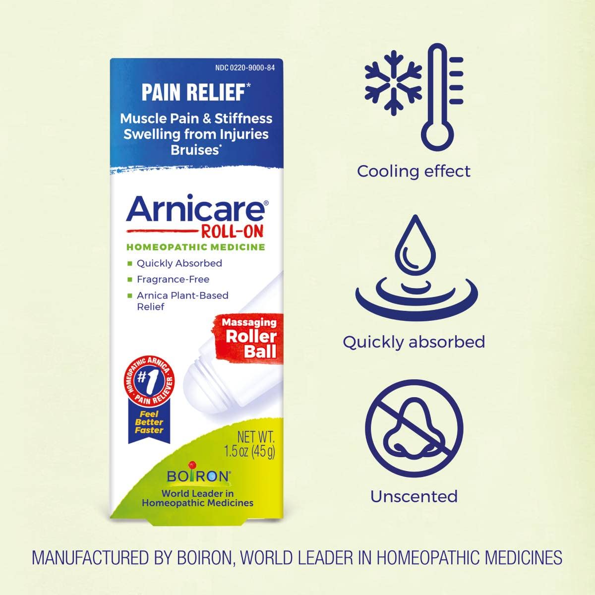 Boiron Arnicare Roll-on gel, for bruising, pain, stiffness, aches, Homeopathic Medicine for Pain Relief, 1.5 Ounce (Pack of 1) Boiron Au supplements