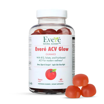 Everé ACV Glow Gummies – Apple Cider Vinegar with B12, B6, Iodine, Folate, Beetroot & Pomegranate – Daily Wellness Support for Energy & Balance The EverÉ Natural Alchemy Au supplements