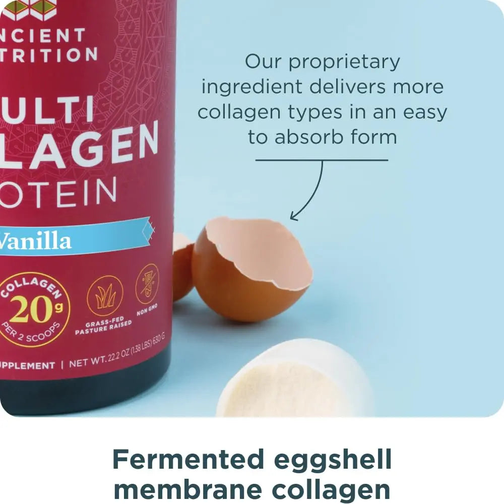 Ancient Nutrition Organic Supergreens Powder, Mango, 25 Servings + Multi Collagen Protein Powder, Vanilla, 60 Servings Ancient Nutrition Au supplements