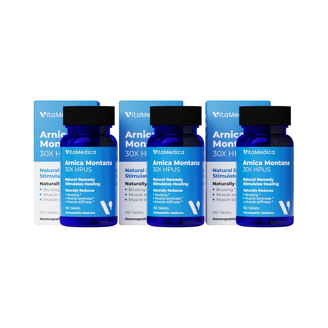 VitaMedica Arnica Montana 30X Homeopathic Tablets for Bruising Pain and Swelling | Plant Based Formula | Recommended by Plastic Surgeons | Natural Recovery Surgery Or Injury | 3 Pack | 150 Servings VitaMedica Au supplements