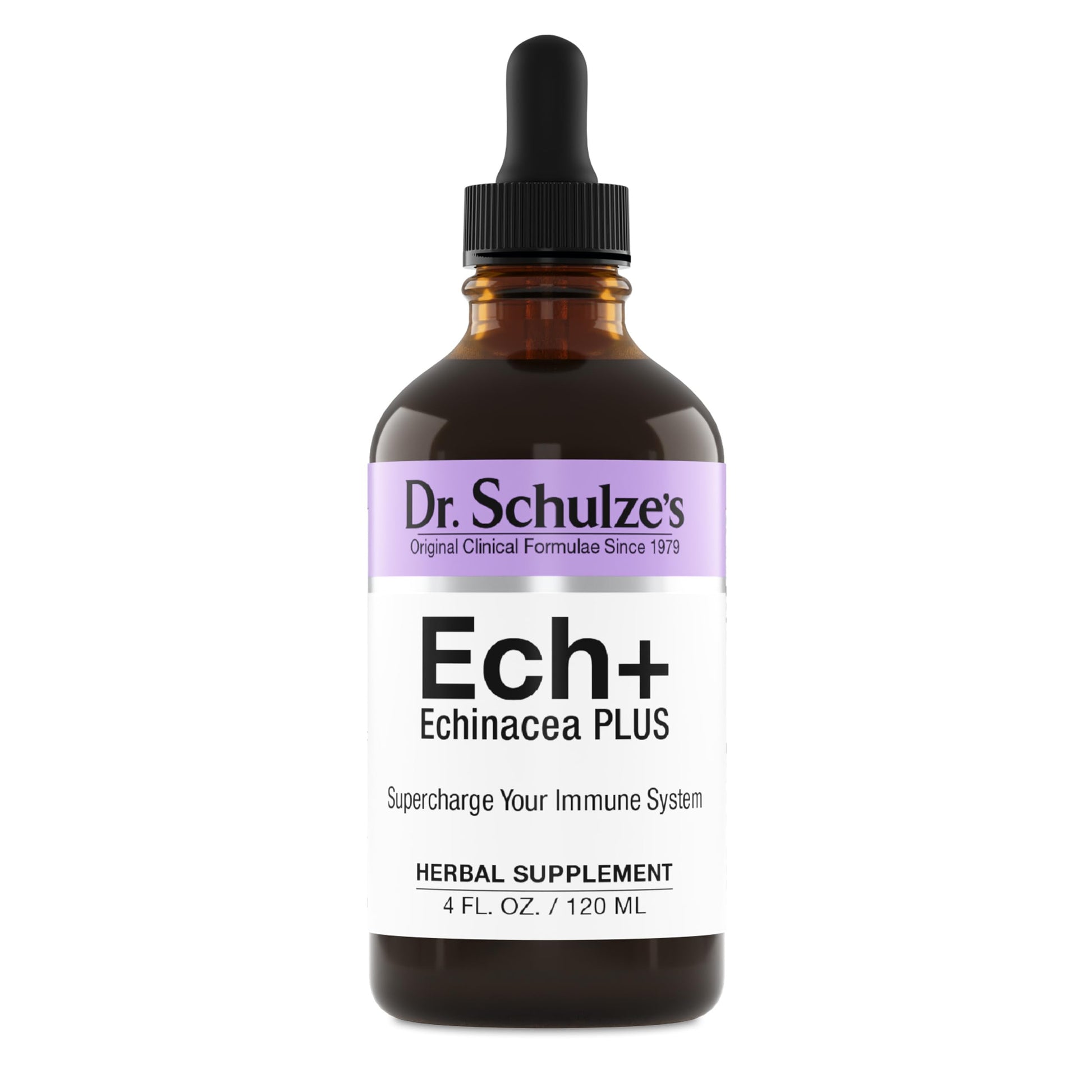 Dr. Schulze's Echinacea Plus | Echinacea Root and Seed | All Organic Extract | Gluten-Free & Non-GMO for Immune System Support | 4 oz Dr. Schulze's Au supplements