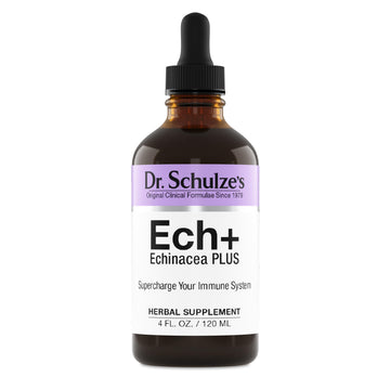 Dr. Schulze's Echinacea Plus | Echinacea Root and Seed | All Organic Extract | Gluten-Free & Non-GMO for Immune System Support | 4 oz Dr. Schulze's Au supplements