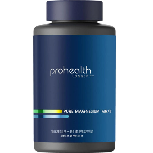 ProHealth Pure Magnesium Taurate, 160mg per Serving | Optimal Bioavailability Supplement for Healthy Aging | Supports Brain, Heart, and Muscle Health | Third-Party Tested for Quality | 180 Capsules ProHealthAU supplements
