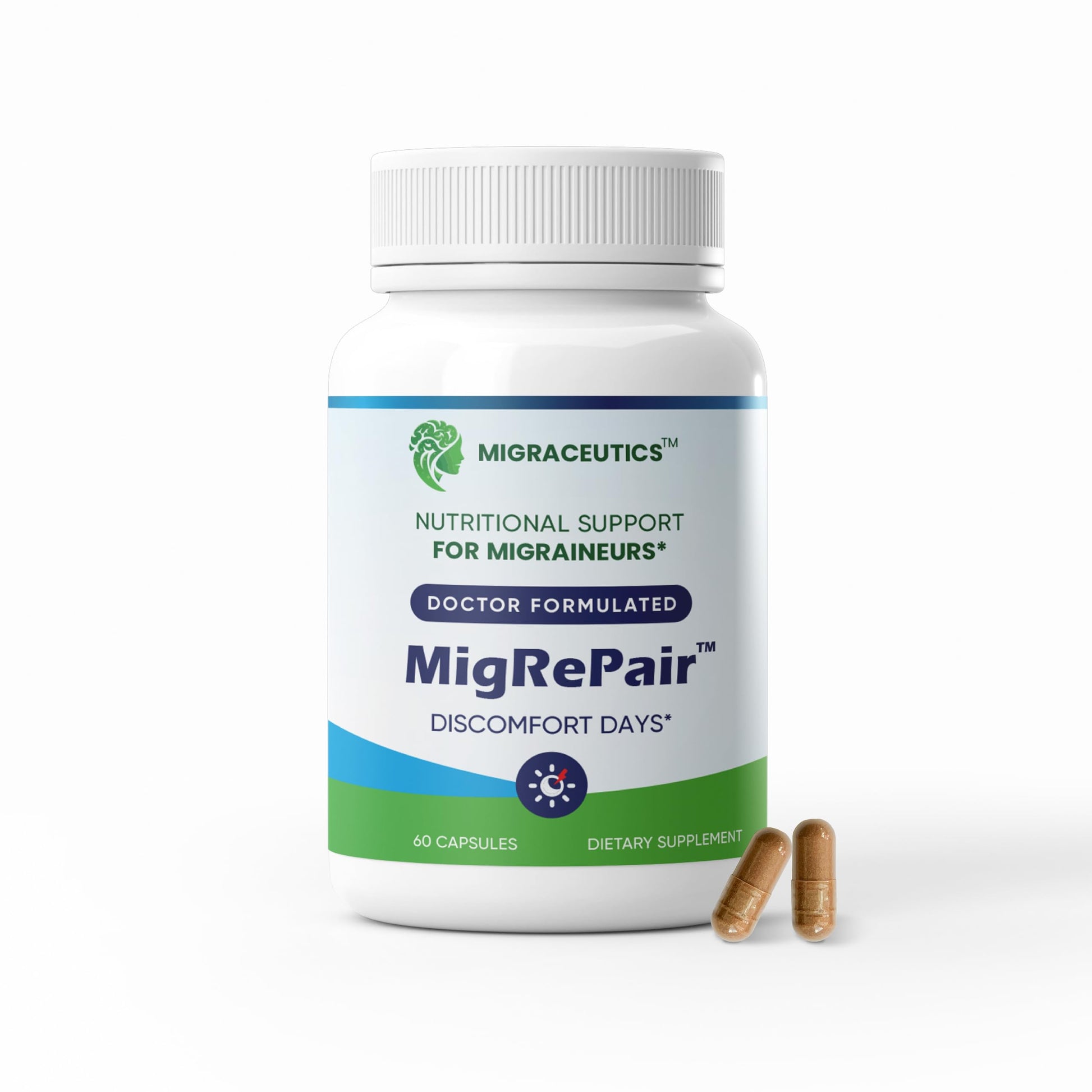 MigRePair | Doctor Formulated Natural Herbal Supplement for Migraine Relief Needs | Supports Relief During Migraine Discomfort (Ictal Phase) Migraceutics Au supplements