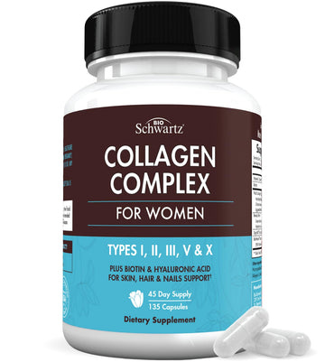 Multi Collagen Pills for Women (Types I II III V X) with Vitamin C Hyaluronic Acid Biotin BioSchwartz Au supplements